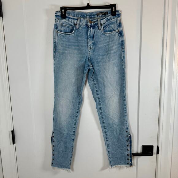 Blank NYC High-Rise Tapered Studded Hem Jeans Sz 26 EUC - Picture 1 of 4